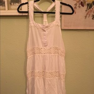Cute white & cream summer tank dress nwot