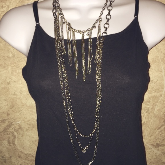 Gray Metal Strand Necklace and Earrings Set - Picture 2 of 3