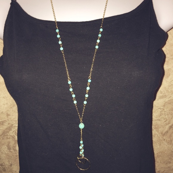 Gold and Turquoise Necklace - Picture 2 of 2