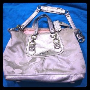 Silver coach purse