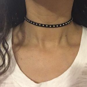 Gold studded choker necklace