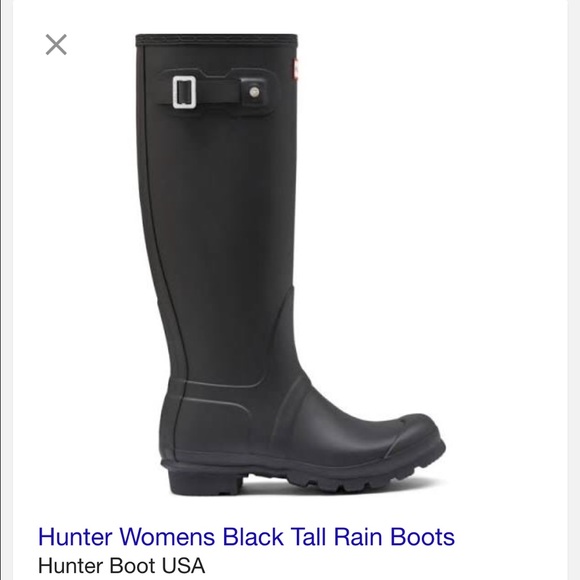 Black matte hunter rain boots