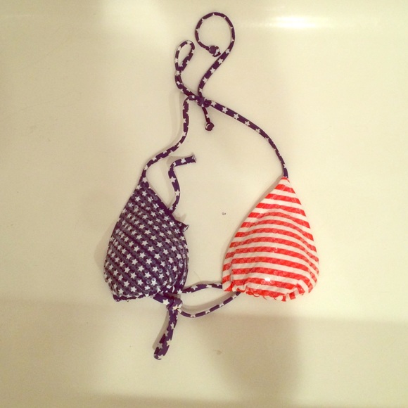 Sequin American flag bathing suit top