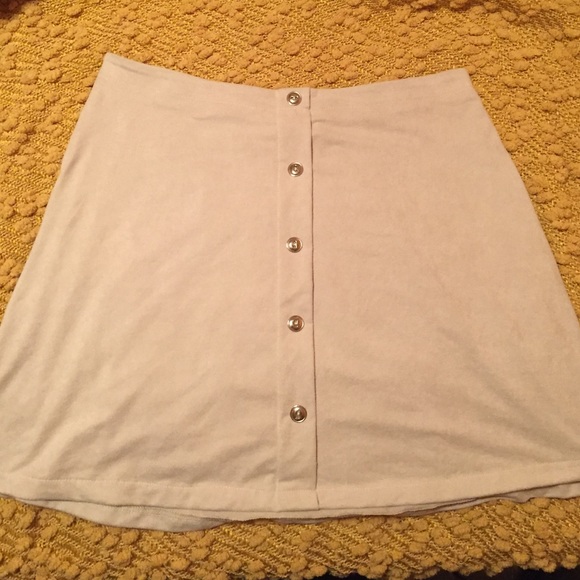 Suede button up skirt