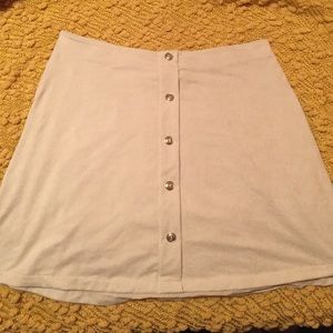 Suede button up skirt