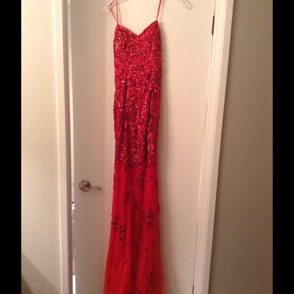 Red ball gown