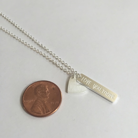 Love You More bar heart STAINLESS STEEL necklace - Picture 3 of 3