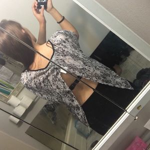 Black and white shirt.