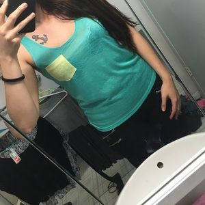 Green and yellow tank.