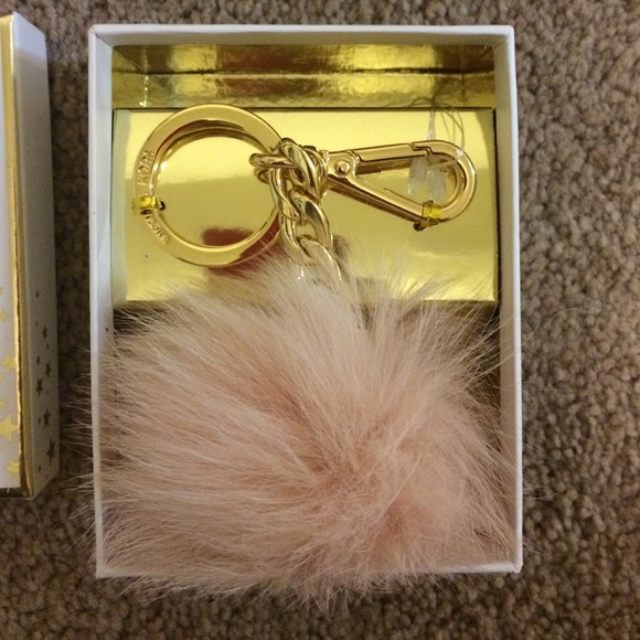Michael Kors Key Charm Fur Pom Pom