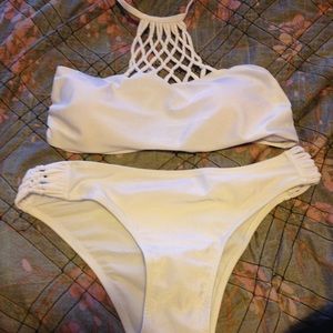 White strappy bikini