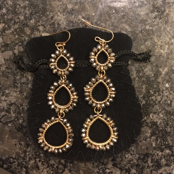 Gorgeous Metallic Gray Dangle Earrings