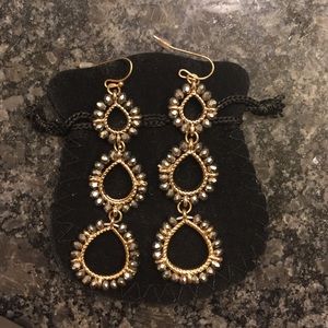 Gorgeous Metallic Gray Dangle Earrings