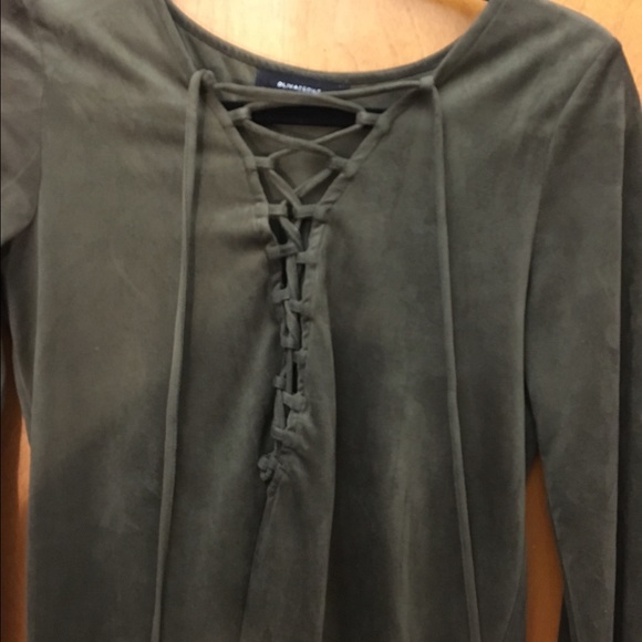 Dark green front lace suede festival dress! - Picture 2 of 3