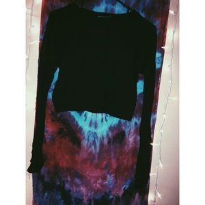 black long sleeve brandy melville cropped top♡