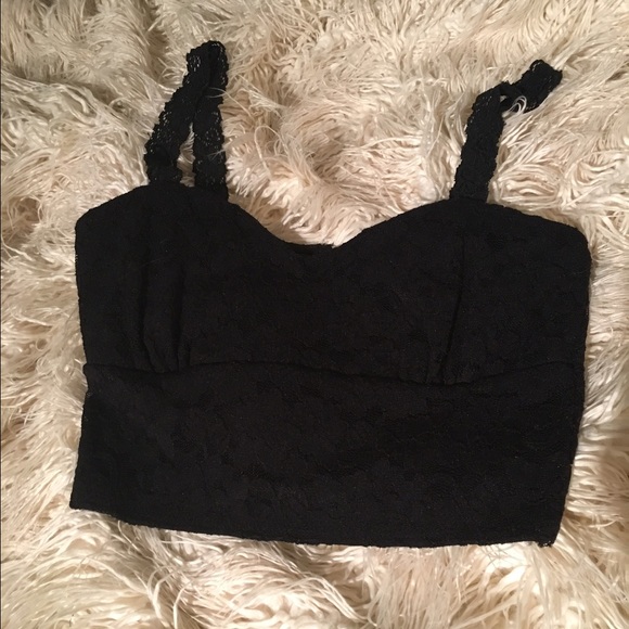Black Lace Crop Top