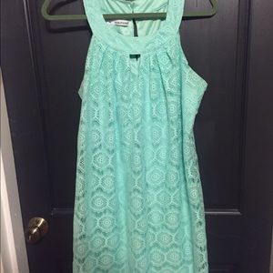 Light Turquoise Eyelet Patterned dress