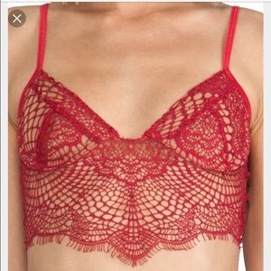 NWT red for love and lemons bat your lashes bra