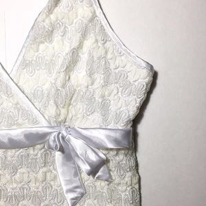 White Lacy Halter Top XL