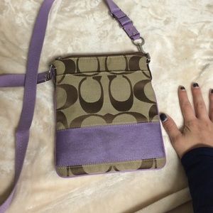 Lavender coach cross body purse