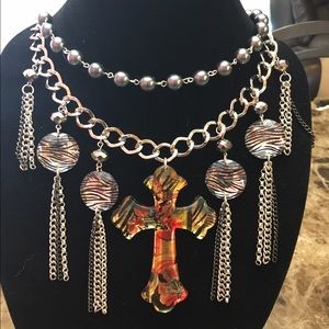 Fashion Necklace Cross with earrings