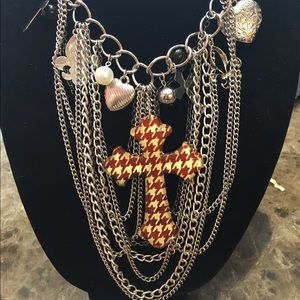 Cross necklace with earrings