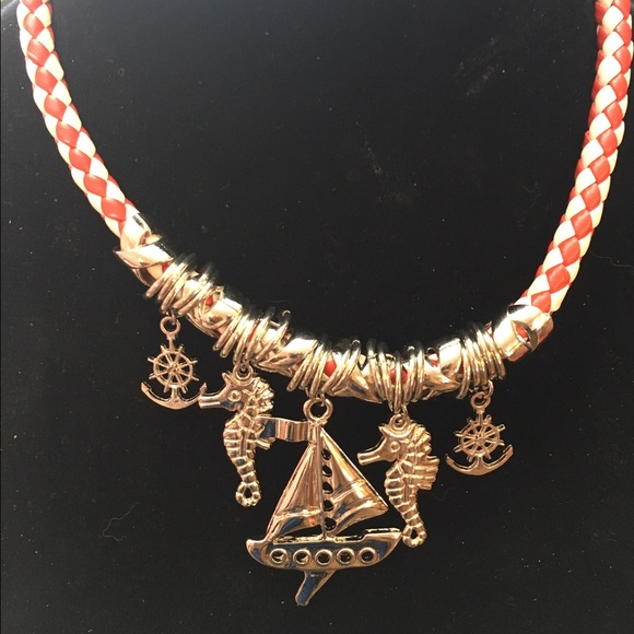 Sailboat sea horse necklace