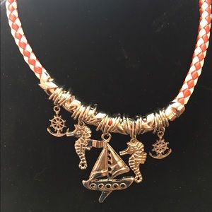 Sailboat sea horse necklace