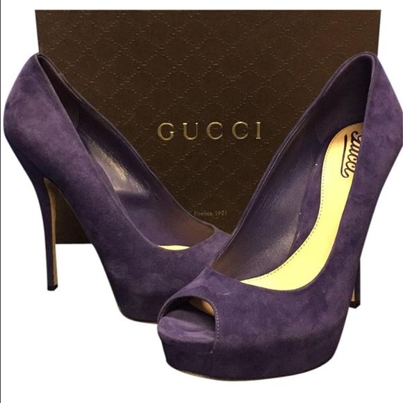 Gucci peep toe platforms