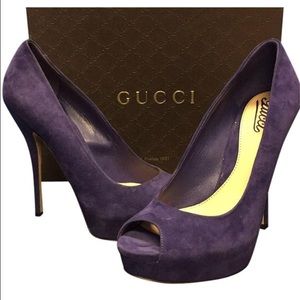 Gucci peep toe platforms