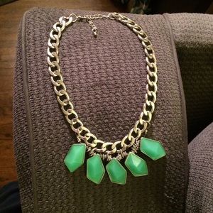 Silver and Teal Statement Festival Necklace