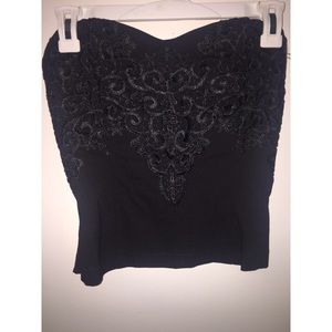 Strapless body con/ crop top