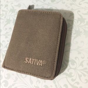 An olive green wallet