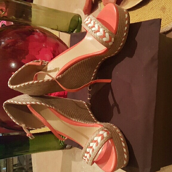 Gucci orange wedges shoe