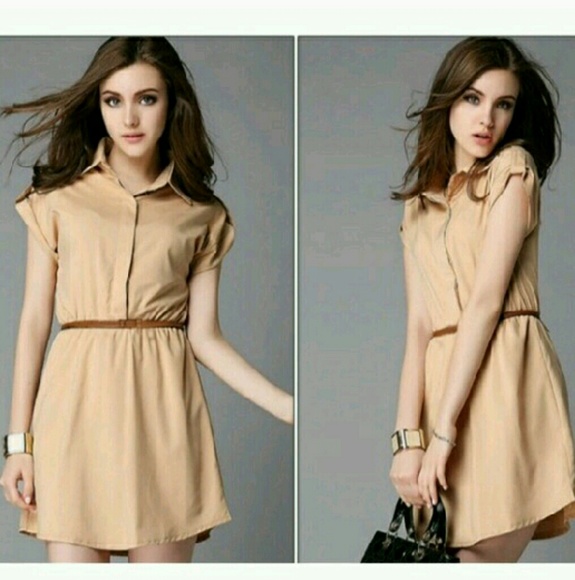 Nwt Tan A-line Mini Dress 5☆ Rated - Picture 2 of 2