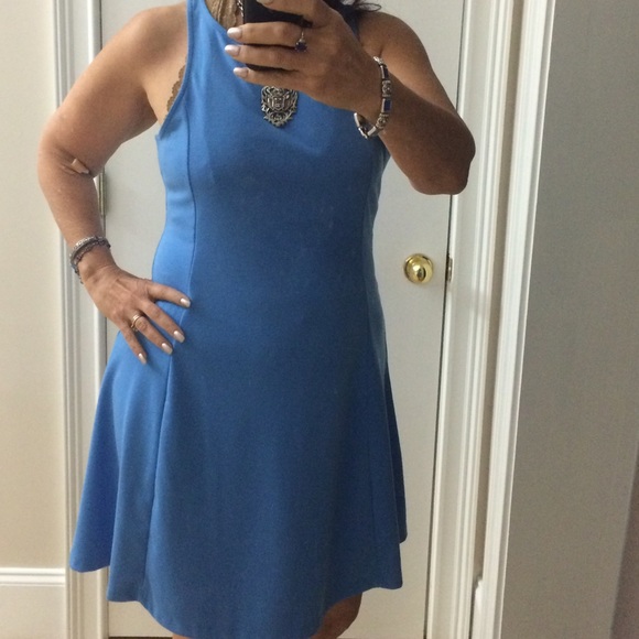 Simple fitted fabulous cornflower blue tank dress