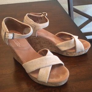TOMS Natural Woven Wedge Sandals