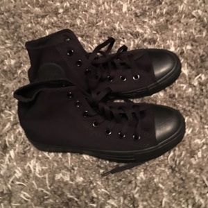 All Black High Top Converse