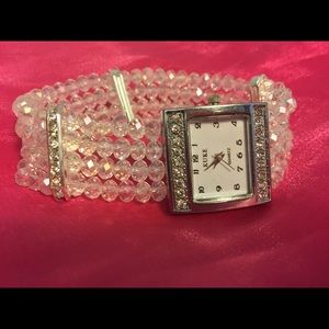 Stunning elegant crystal like beaded watch.