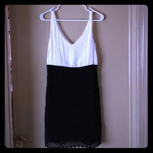 Ann Taylor Loft black and white empire waist dress