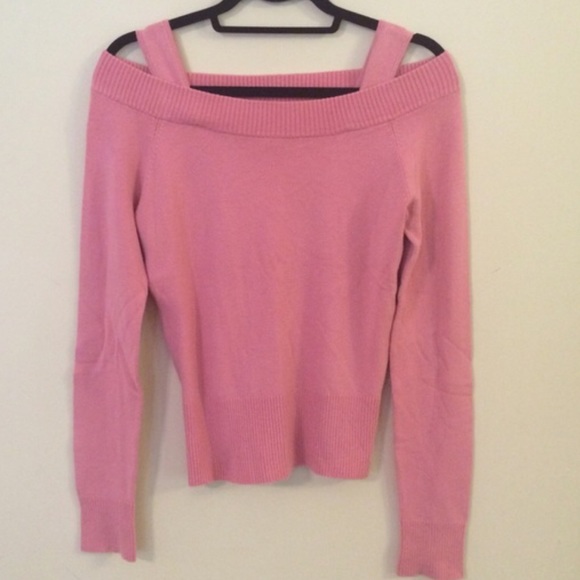 Cold shoulder pink sweater off shoulder medium