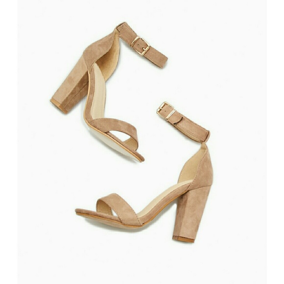 Faux Suede Chunky Heels