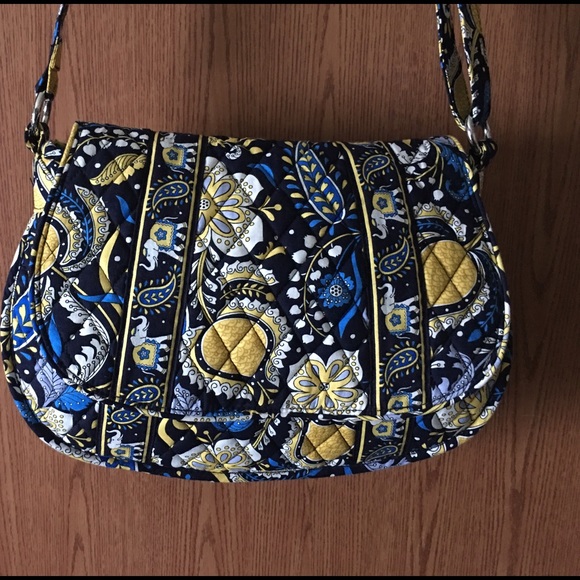 Vera Bradley Elle Blue Elephant Yellow purse