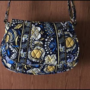 Vera Bradley Elle Blue Elephant Yellow purse