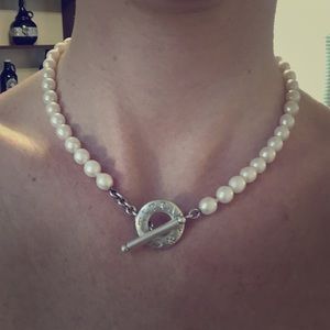 Tiffany & Co Pearl and Silver Toggle Necklace