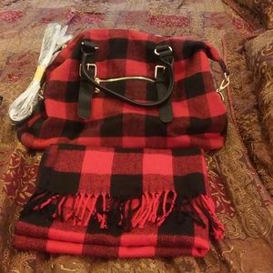 Pocketbook or carryon and scarf