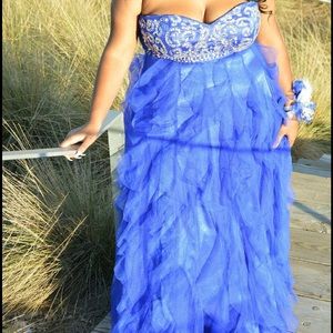 Dark Blue Studded Prom Dress
