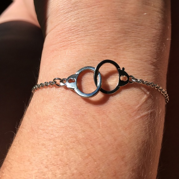 Silver handcuff bracelet