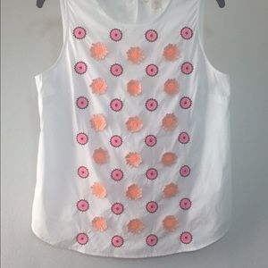 J Crew collection flower shell top 3D sz:4 #a4037
