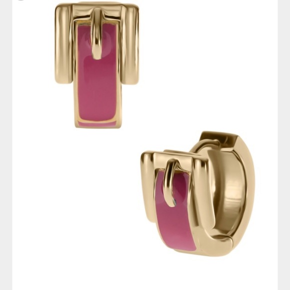 Michael Kors Jewelry - Michael Kors Pink Buckle Huggie Earrings